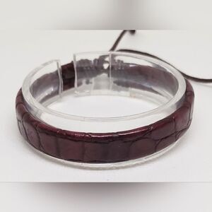 Men's leather bracelet burgundy new e50‎